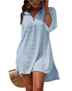 Women Clothing Dress Jacquard Irregular Asymmetric Lace Shirt Slip Dress Blouse Bella Mia
