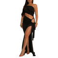 Supply Women Wear Solid Color Diagonal Collar Sexy Tube Top Split Dress Bella Mia