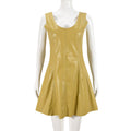 Faux Leather Women Clothing U Collar Sleeveless Sexy Patchwork Personality Dress Bella Mia