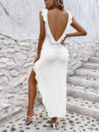 Fall Women Clothing Suspenders Sexy Slim Fit Wooden Ear Fishtail Dress Women Bella Mia