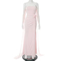 Women Clothing Summer Elegant Solid Color Tube Top Hip Wrapped Trailing Dress Women Bella Mia