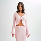 Autumn Beach Suit Women Solid Color Sexy Knitted Hollow Out Cutout Beach Bikini Swimsuit Outwear