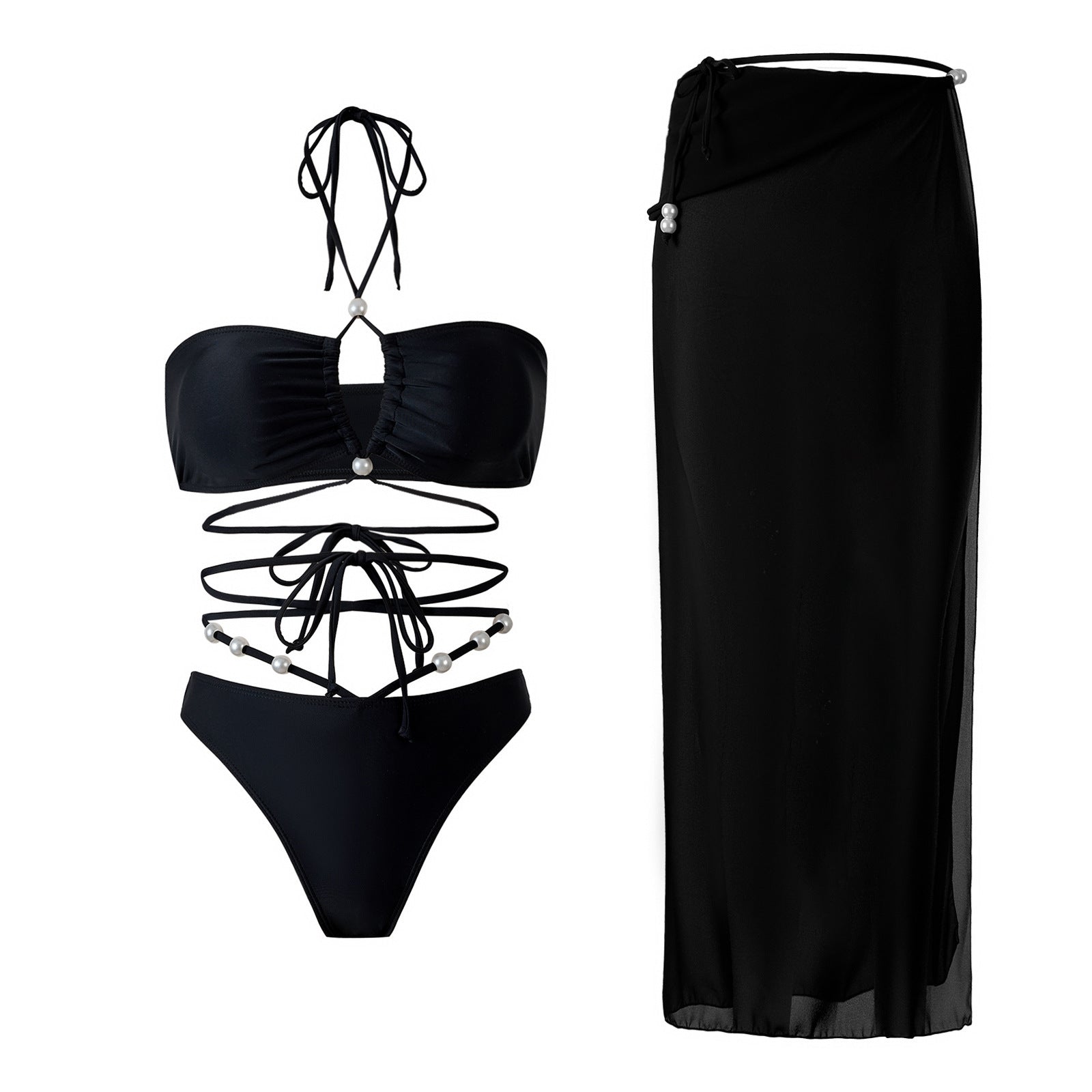 Bikini Two Piece Solid Color Sexy Swimsuit Women