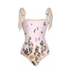 Mesh Two Piece French Swimsuit Digital Printing Sheath Dress Swimsuit for Women Bella Mia