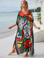 Printed Blouse Holiday Casual Beach Bikini Cover Bella Mia
