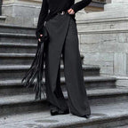 Retro Minority Irregular Asymmetric High Waist Wide Leg Pants Loose Office Trousers Bella Mia