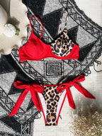 Bikini Bikini Stitching Swimsuit Gather Swimwear Women Underwire Swimsuit Color Matching Bella Mia