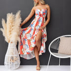 Spring Summer Sexy Print Lace up Dress Women Bella Mia