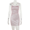 Autumn Dress Fashionable Elegant Sexy Slim Fit Shiny Backless Lace up Cami Dress Bella Mia