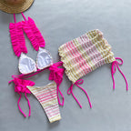 Three Piece Set Bikini Bikini Pleated Side Split Women Swimsuit Bella Mia