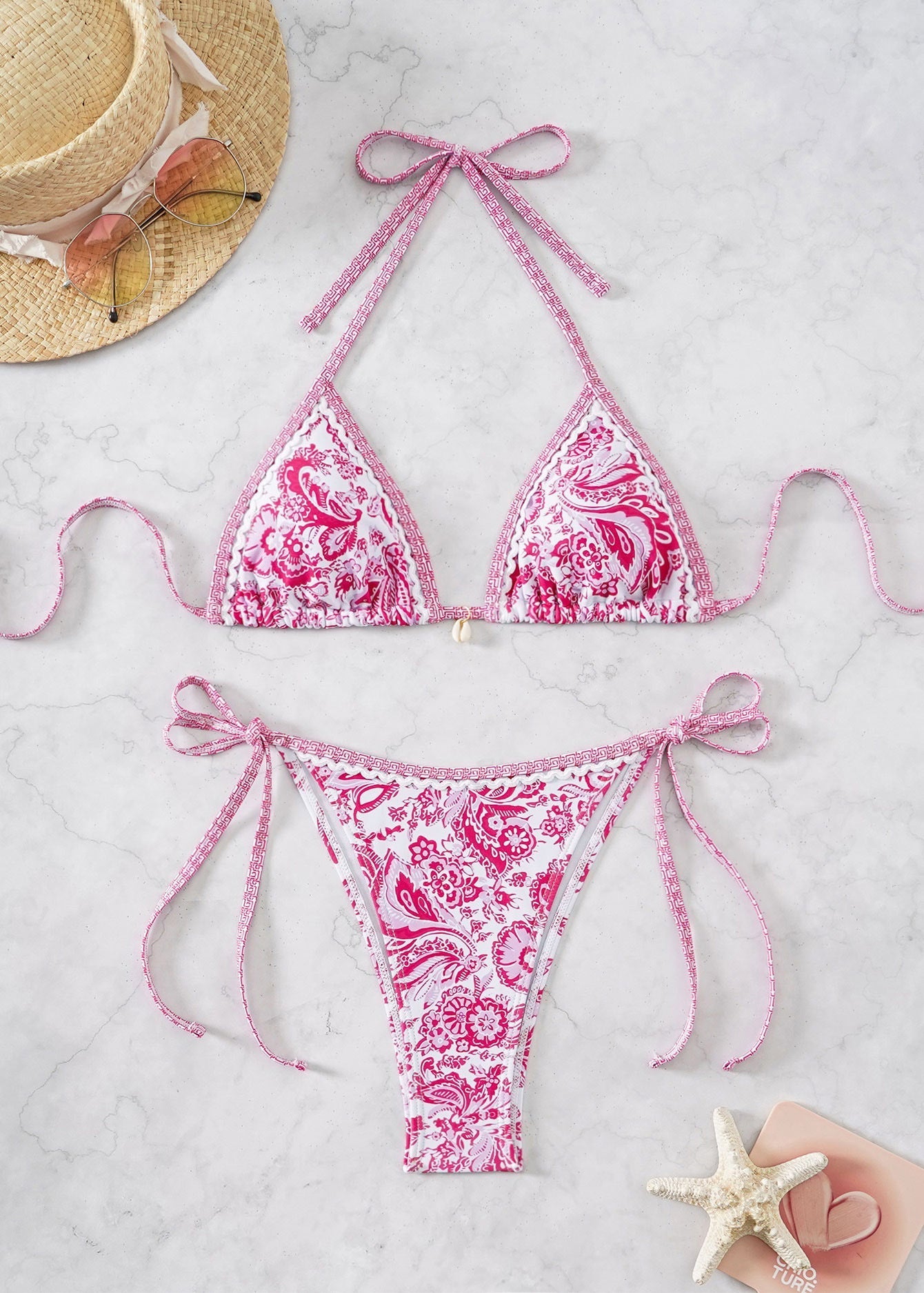 Bikini Printing Lace up Embellished Sexy Bikini Swimsuit Swimwear Women Bella Mia