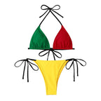 Color Contrast Patchwork Split Bikini Tied High Waist Swimsuit Women Sexy Swimsuit Bella Mia