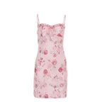 Rose Print Sexy Suspenders Dress Women Casual Sexy Dress Bella Mia
