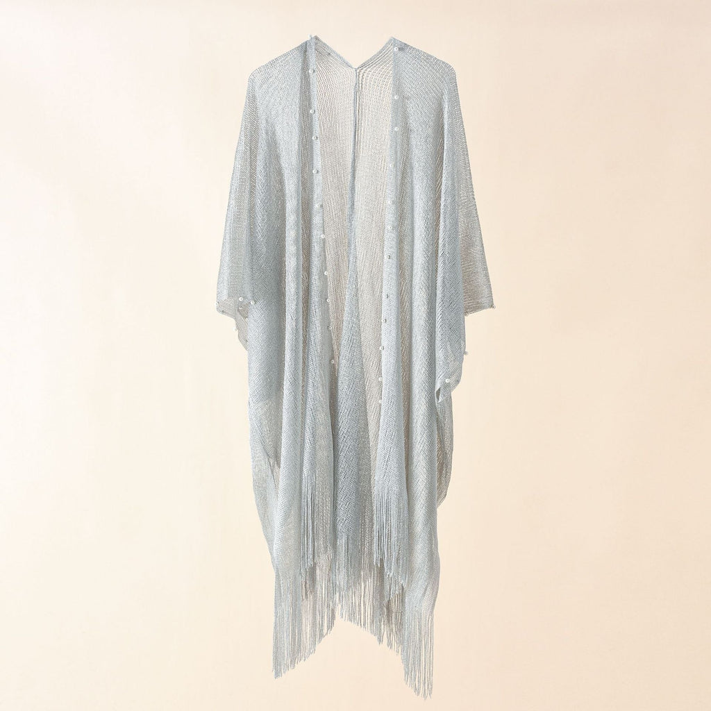 Street Spring Summer Sun Protection Solid Color Pearl Tassel Cardigan Shawl Bella Mia