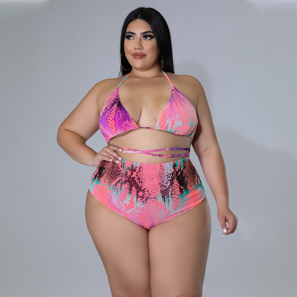 Summer Beach Sexy Special Printed Swimsuit Mesh Three Piece Set Bella Mia