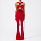 Sexy Hollow Out Cutout One Piece Swimsuit Women Red Rose Set Bella Mia