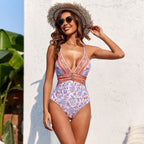 Printed Swimsuit Pleating Swimsuit Women Swimsuit One Piece Two Piece Suit Bella Mia