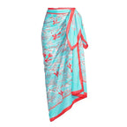 Bikini Halter Sexy Print Gauze Skirt Split Swimsuit Three Piece Set