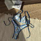 Women Split Leopard Print Printed Sexy Swimsuit Women Triangle Bandage Swimsuit Bikini Bella Mia