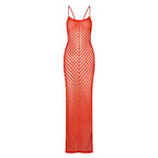 Summer Beach Dress Women Solid Color Knitted Hollow Out Cutout Beach Bikini Swimsuit Blouse Sun Protective Clothing Crochet hook Crochet hook Crochet hook Bella Mia