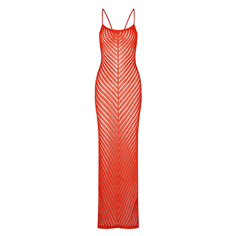 Summer Beach Dress Women Solid Color Knitted Hollow Out Cutout Beach Bikini Swimsuit Blouse Sun Protective Clothing Crochet hook Crochet hook Crochet hook Bella Mia