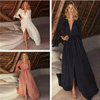 Sleeve Single Breasted Beach Cover-up Sexy Vacation Sun Protection Shirt Bikini Cover Bella Mia