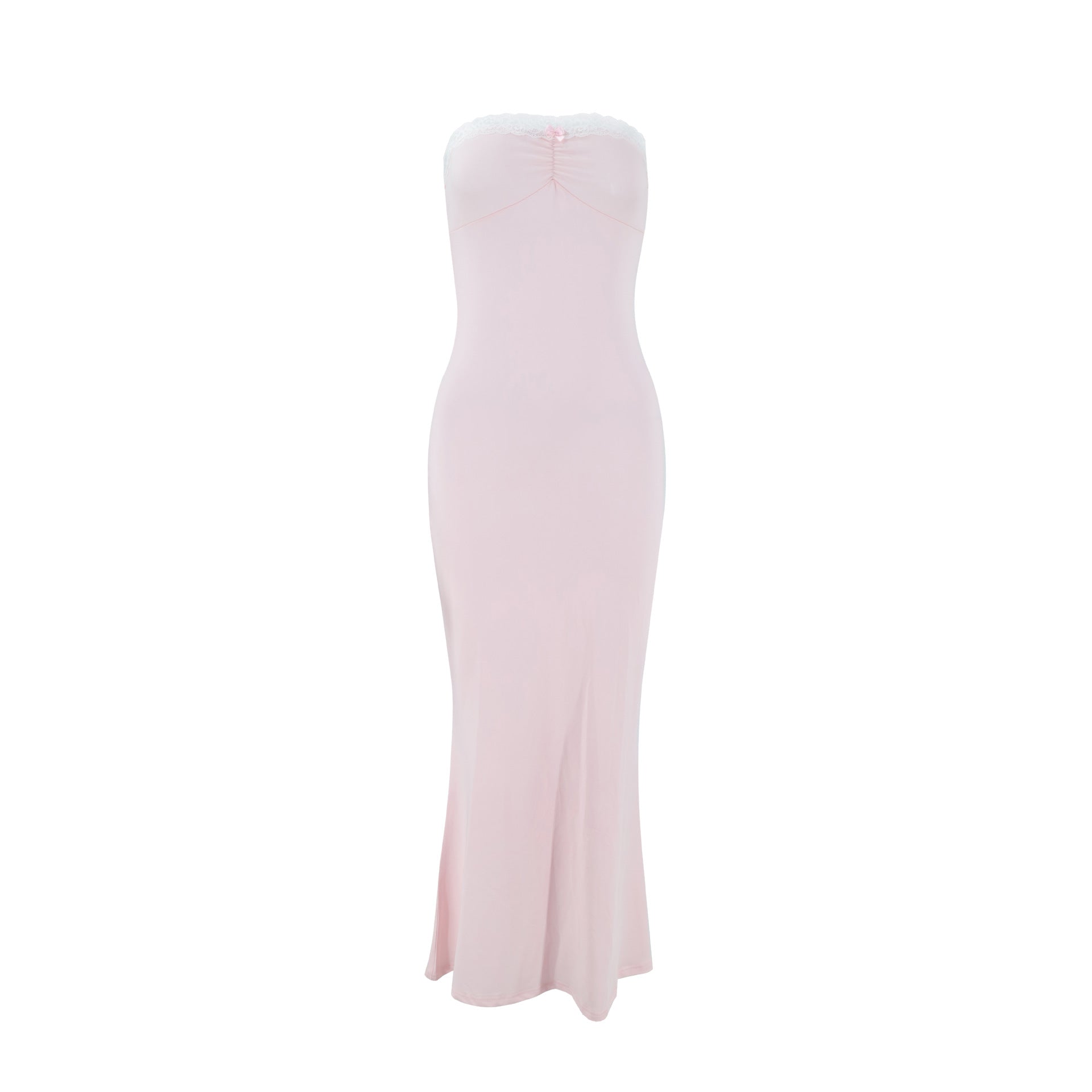 Women Clothing Summer Sexy Lace Stitching Wrapped Chest Dress