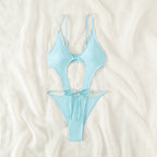Solid Color One Piece Swimsuit Sexy High Split Women Swimsuit Bikini Bella Mia