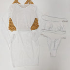 Three Piece Set Bikini Tulle Beach Dress Blouse Sexy Swimsuit Women Bella Mia