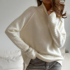 Autumn Winter White Knitwear Loose Casual Knitted Sweater for Women Bella Mia