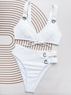 Bikini Solid Color Split Small Sunken Stripe Swimsuit Bella Mia