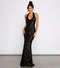 Women Clothing Sexy Hanging Collar Sequ Dress All Matching Formal Dress Bella Mia