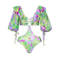 Push up Split Three Piece Sexy Spring Vacation Swimsuit Suit Printing Bella Mia