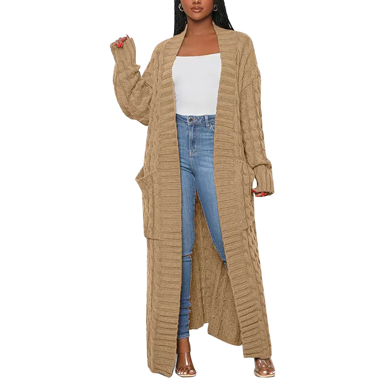 Autumn Winter Women Clothing Sexy Casual Long Sleeve Long Sweater Coat Bella Mia