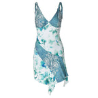 Summer Women V neck Twist Spaghetti Strap Floral Print Dress Short Women Bella Mia
