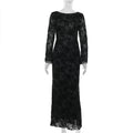 Sexy Backless Long Sleeves Printed Dress Women Autumn Graceful Fashionable Dress Bella Mia