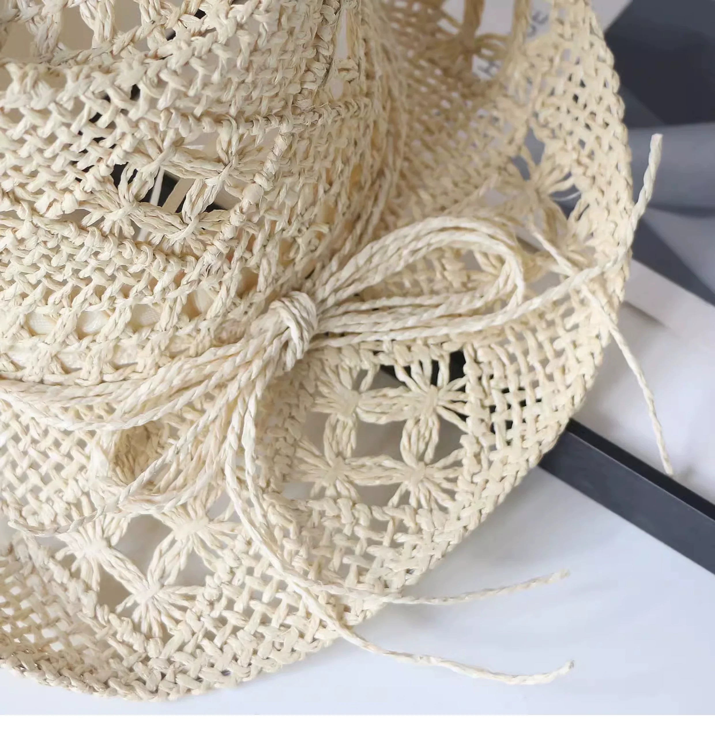 New Arrival Hand-Woven Straw Hat Cut Out Summer Sun Protection for Men and Women Sun Hat Western Cowboy Hat Outdoor All-Matching Hat