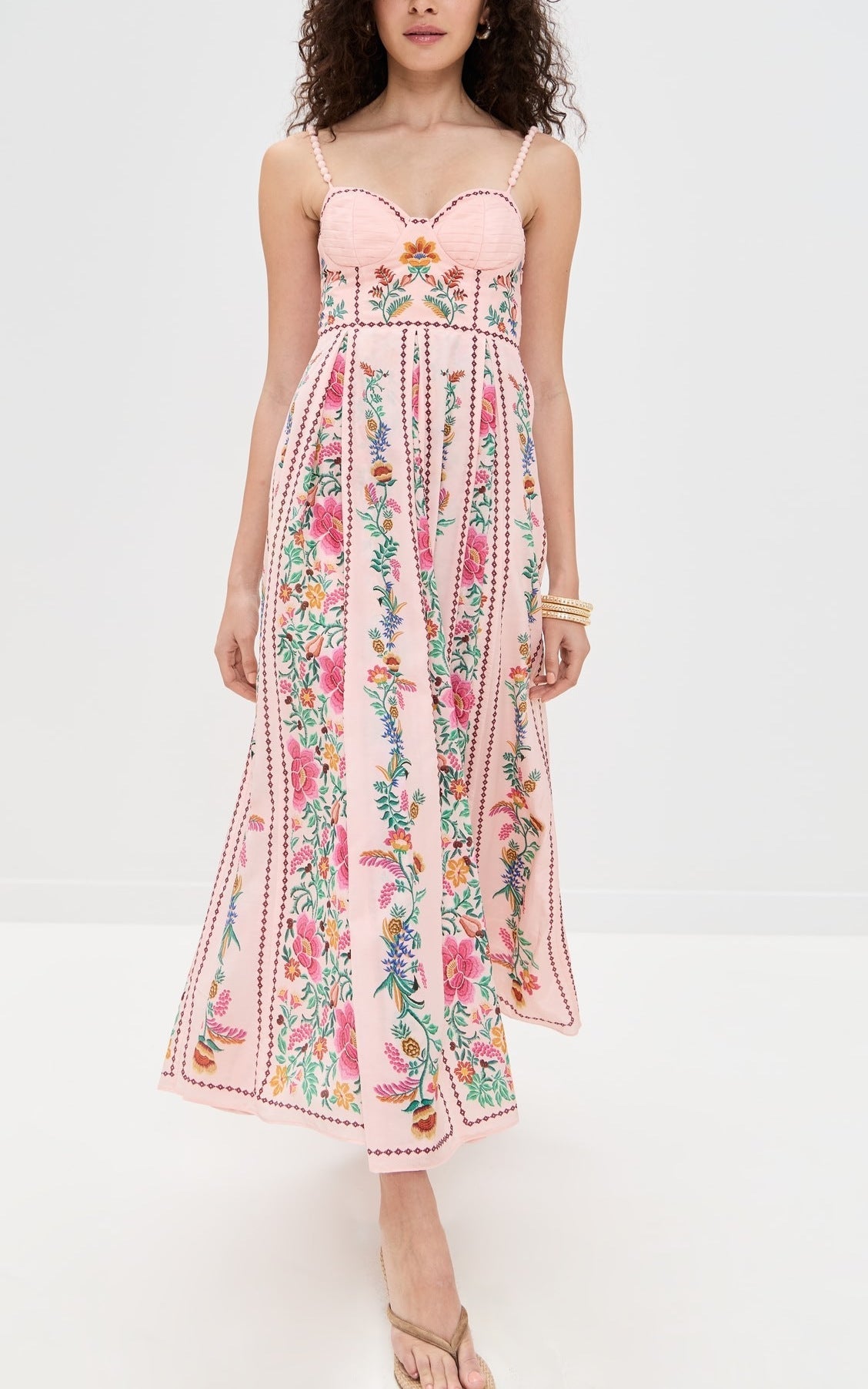 Sexy Decorative Beads Sling Positioning Print Holiday Dress Women Bella Mia
