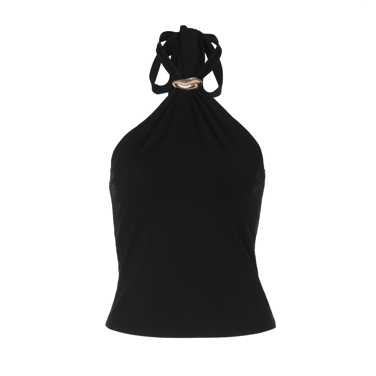 French Adjustable Buckle Lace up Top for Women Spring Sexy Backless Solid Color Tube Top Vest Bella Mia