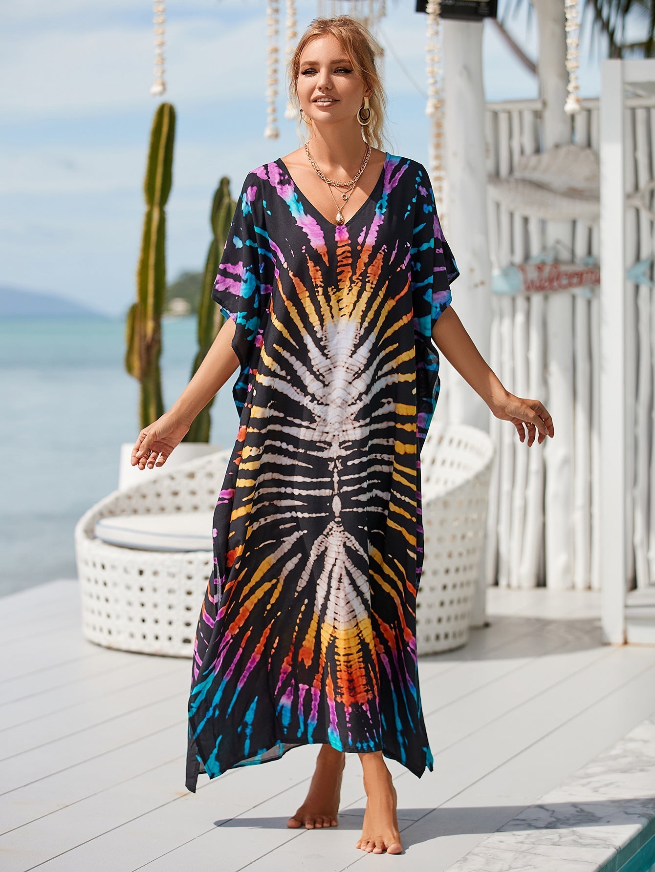 Printed Blouse Holiday Casual Beach Bikini Cover Bella Mia