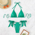 Special Fabric Sexy Bikini Split Solid Color Beach Swimsuit Bella Mia