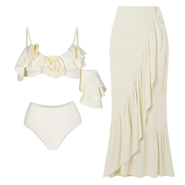 Split Spring Bikini Three Piece Set Retro Swimsuit Bella Mia