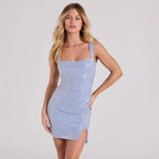 Sexy Sling Dress Party Sheath Slim Fit Fashionable Sequ Short Women Clothing Bella Mia