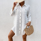 Vacation Sun Protection Clothing Women Beach Jacket Beach Cover Up Breasted Shirt Swimsuit Outwear Bella Mia