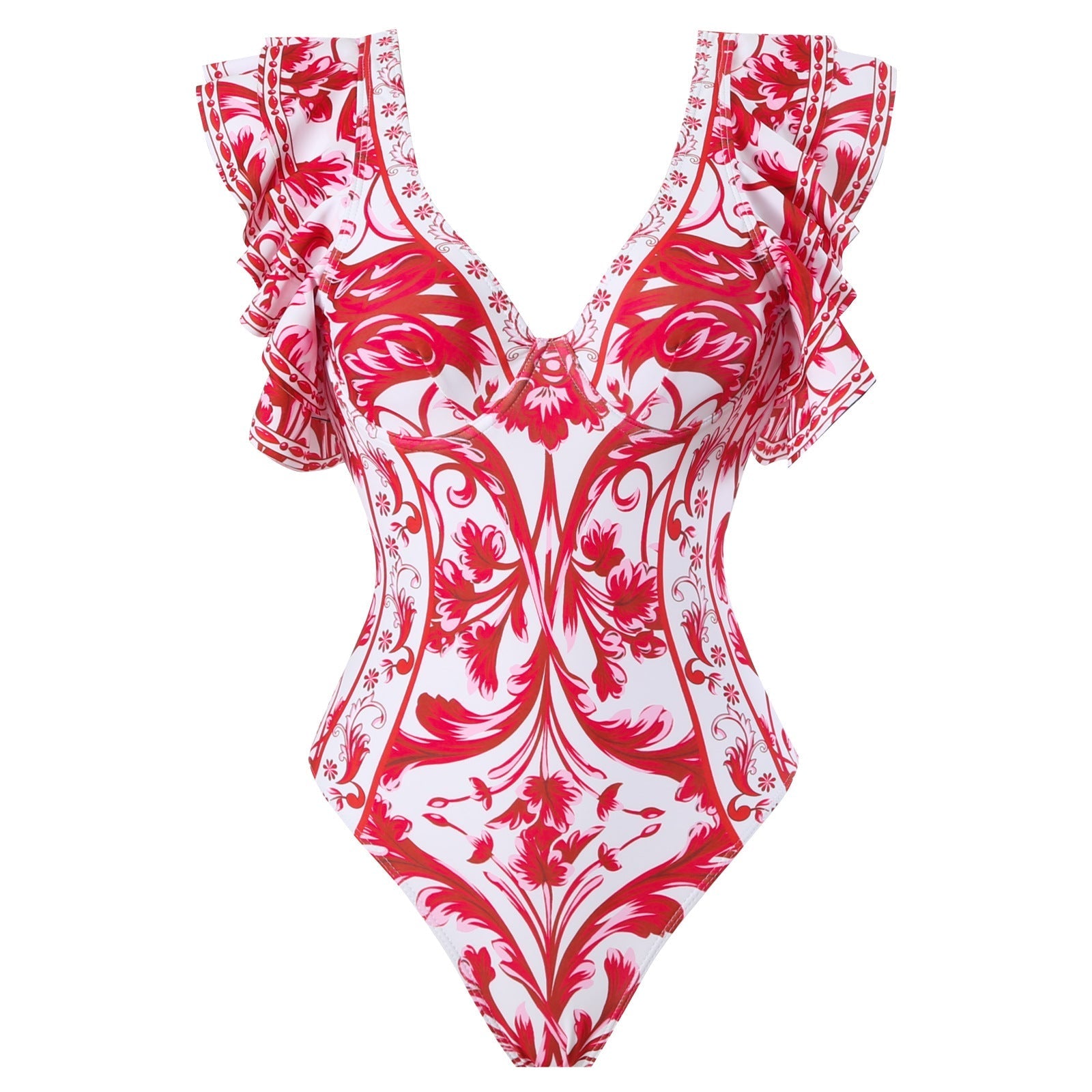 Spring Sexy Swimsuit Women Conservative Warm Printed Swimsuit Wrap Skirt Set Bella Mia