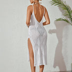 Women Solid Color Sexy Knitted Beach Bikini Swimsuit Blouse Sun Protective Clothing Bella Mia