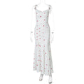 Women Clothing Summer Printing Sexy Suspenders Ruched Split Dress Women Summer Dress Bella Mia