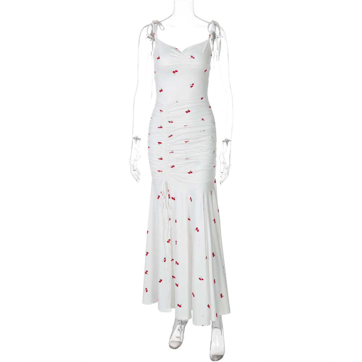 Women Clothing Summer Printing Sexy Suspenders Ruched Split Dress Women Summer Dress Bella Mia