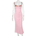 Chest Cup Applique Dress Autumn Waist Girdling Band Sexy Sheath Dress Bella Mia