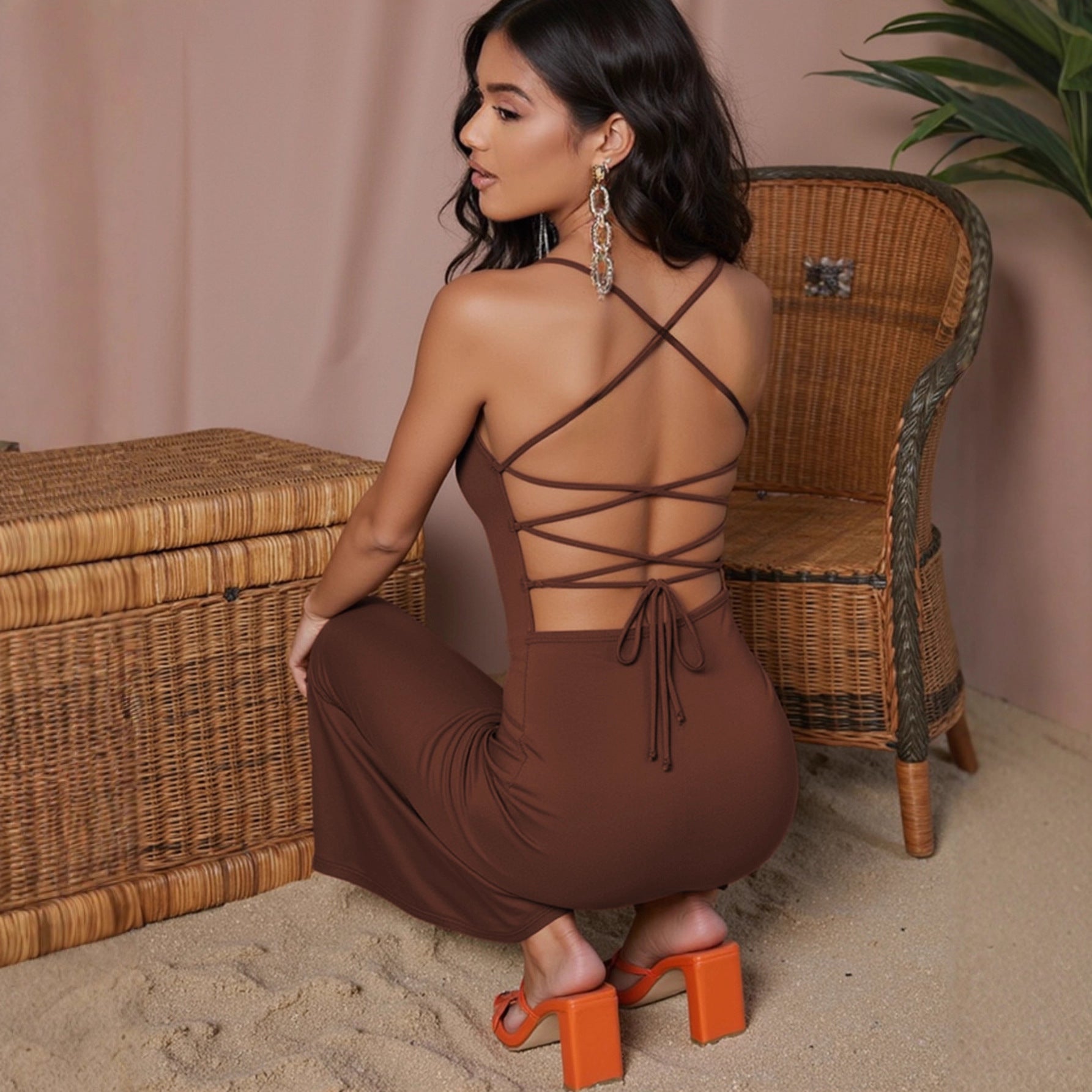 Suspender Backless Women Dress Sexy Adult Lady like Woman Sheath Dress Bella Mia